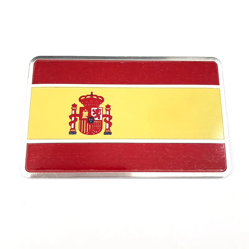 3D Aluminum Alloy Spain National Flag Car Body Stickers Automobiles Motorcycles Decal Exterior Decorating Accessories