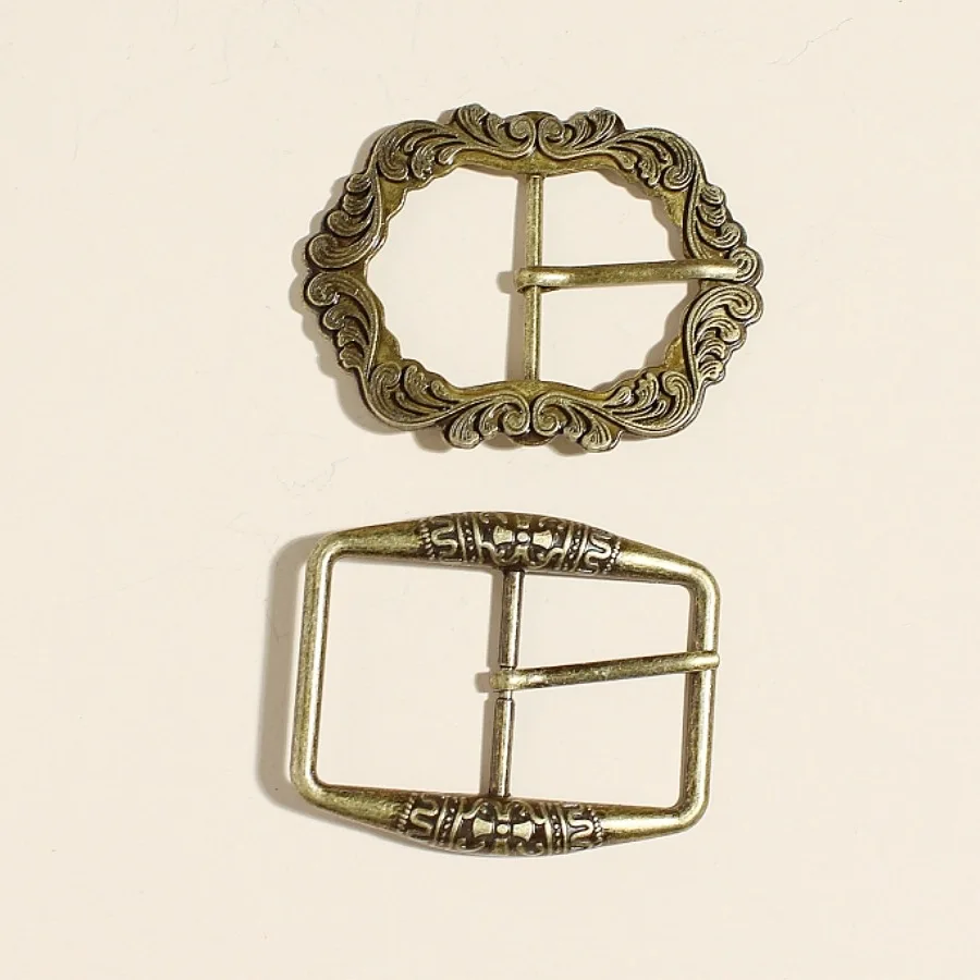 Vintage carved belt buckle square needle buckle zinc alloy western denim belt buckle