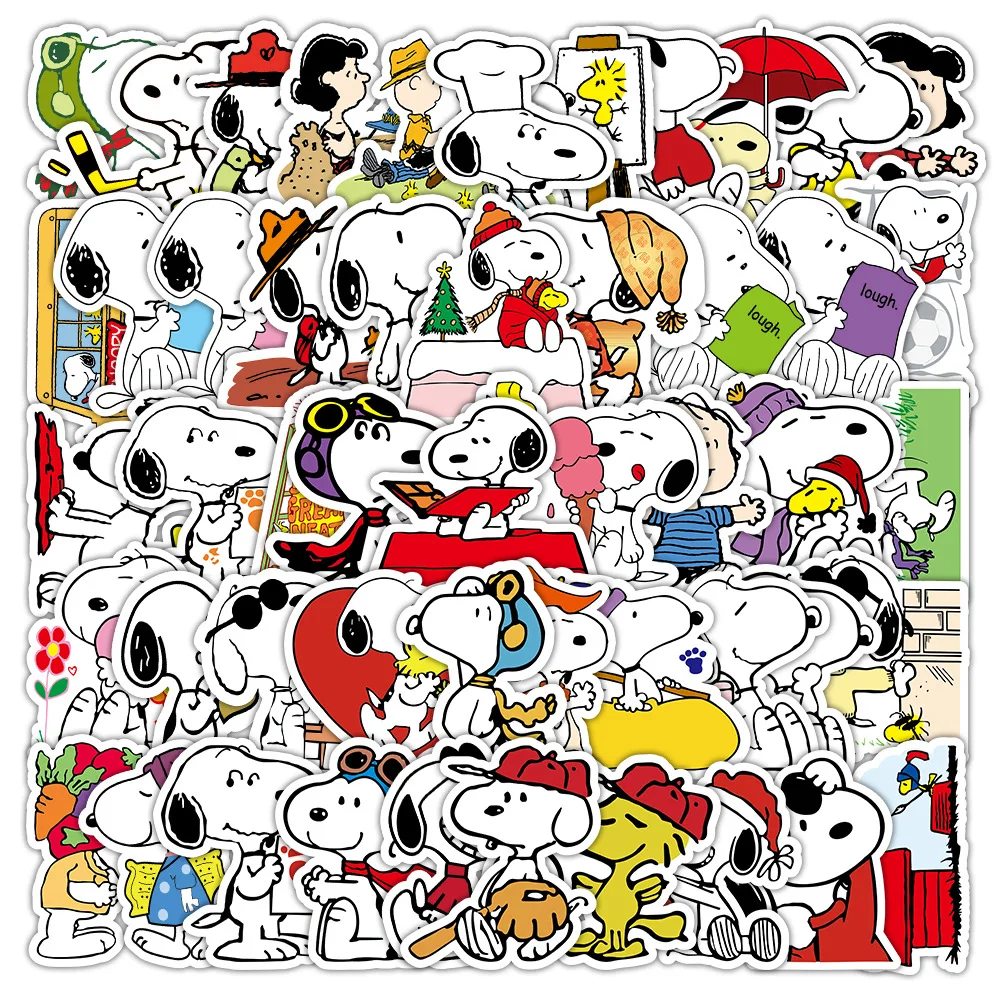 

100PCS Snoopy Cute Cartoon Children's Reward Water Cup Stationery Notebook DIY Decorative Emojis Graffiti Stickers