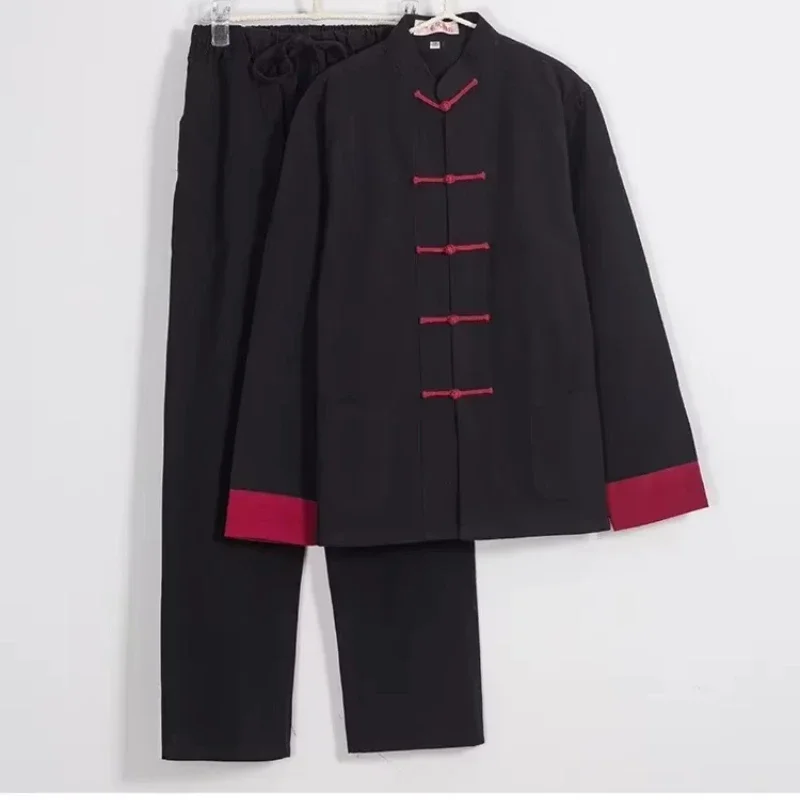 

Traditional Chinese Style Men Cotton Linen Tops Pants Hanfu Tang Suit Kung Fu Tai Chi Uniform Oriental Fashion Clothing Sets