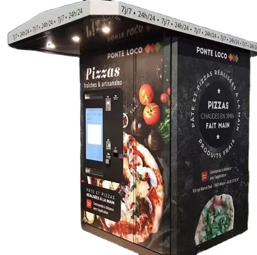 Pizza Dealer Outdoor Street Food Prefabricated Pizza Vending Machine Hot Food Fully Automatic Smart