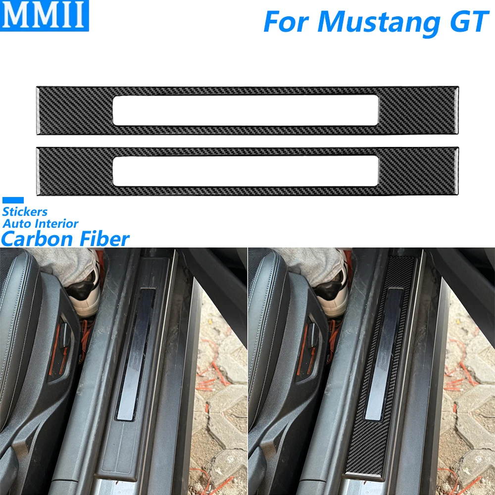 

Для Ford Mustang GT 2024 2025 углеродное волокно, внутренний порог, крышка панели, аксессуары для салона автомобиля, декоративная наклейка