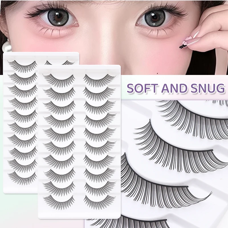 DINGSEN Anime-Wimpern, Vollstreifen-Wimpern, 10 Paar, dicke Wimpern, wiederverwendbare falsche Wimpern, Großhandel für Make-up, Beauty-Wimpern – Detail 1