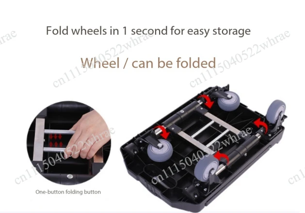 Folding Portable Flat Truck Fully Folding Household Luggage Truck Trailer Express Trolley Shopping Small Pull Truck