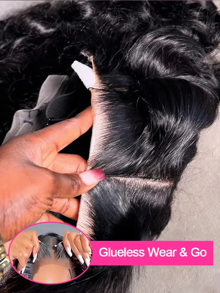 

Предварительно вырезанный бесклеевой парик из человеческих волос Wear and Go Body Wave Lace Frontal Closure Wig 7x5 Готовый к ношению парик Свободный парик с глубокими волнами на продажу