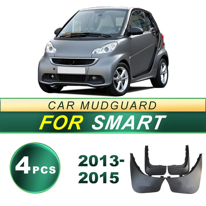 For Smart Fortwo 2013-2015 453 City Car Mud Flaps 4Pcs Soft Rubber Splash Guards Urban Vehicle Perfect Fit Micro Car