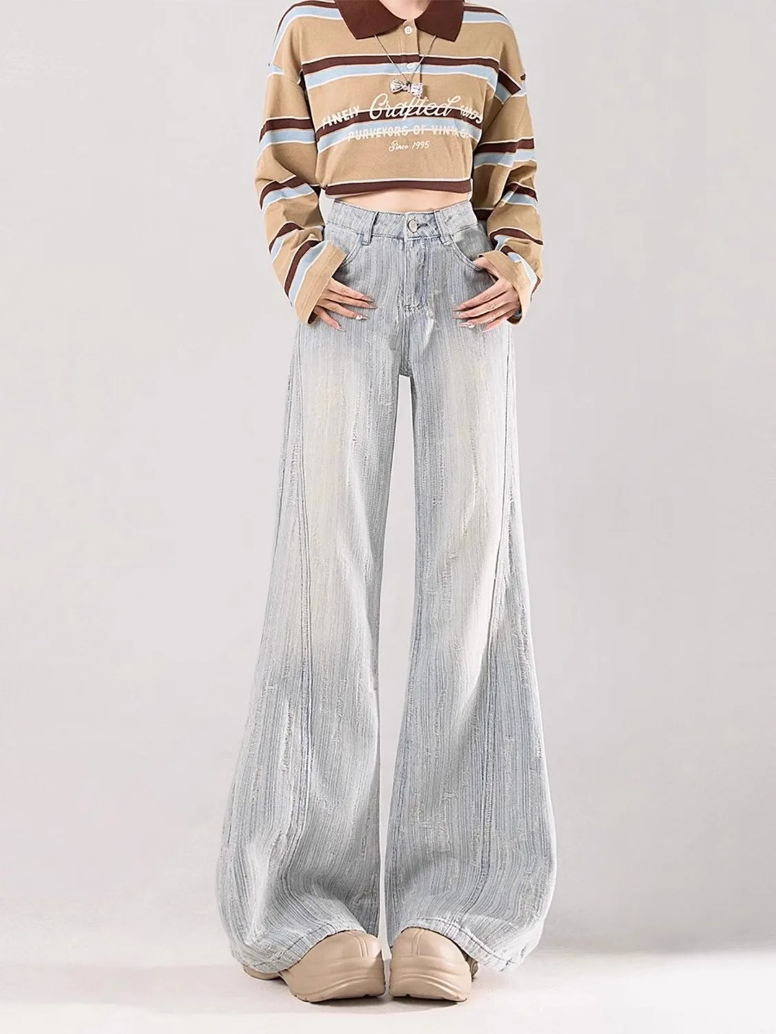 

Джинсы для женщин в западном стиле пастушки в американском стиле ретро винтажные женские джинсовые модные удобные кисточки с бахромой унисекс Harajuku