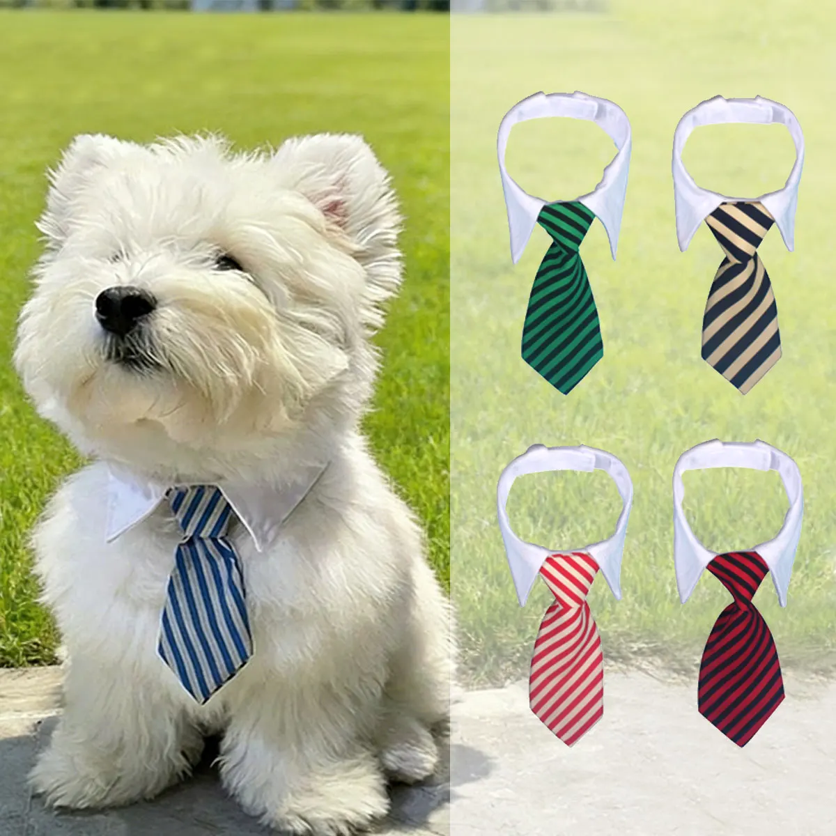 

British-style Pet Wet Wipes Dog & Cat Gentleman's Collar Fake Collar Scarf Suitable Pet For Owner's Wedding Outfit