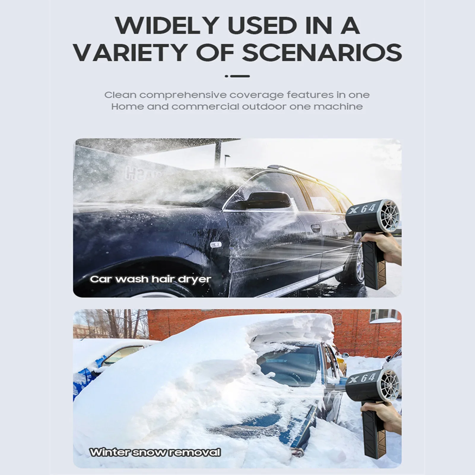 Plumero eléctrico con enchufe estadounidense, 100 a 240V, desbloqueo de llave, soplador seco, Motor sin escobillas, velocidad ajustable continua para coche