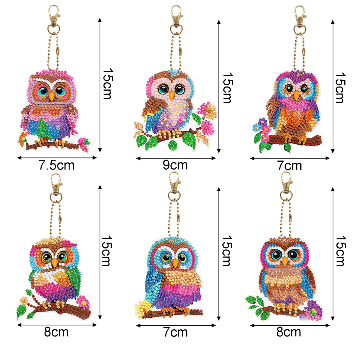 New DIY Diamond Painting Keychain elephant Owl Pendant Cute cartoon Mosaic Diamond Embroidery pendant backpack pendant gift