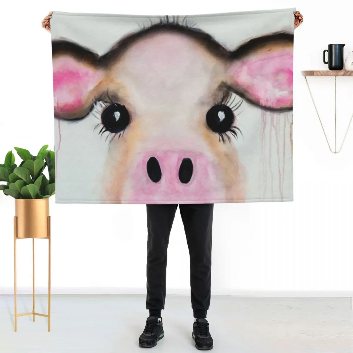 

Happy cow Throw Blanket Stain Resistant Cozy Warm Blanket