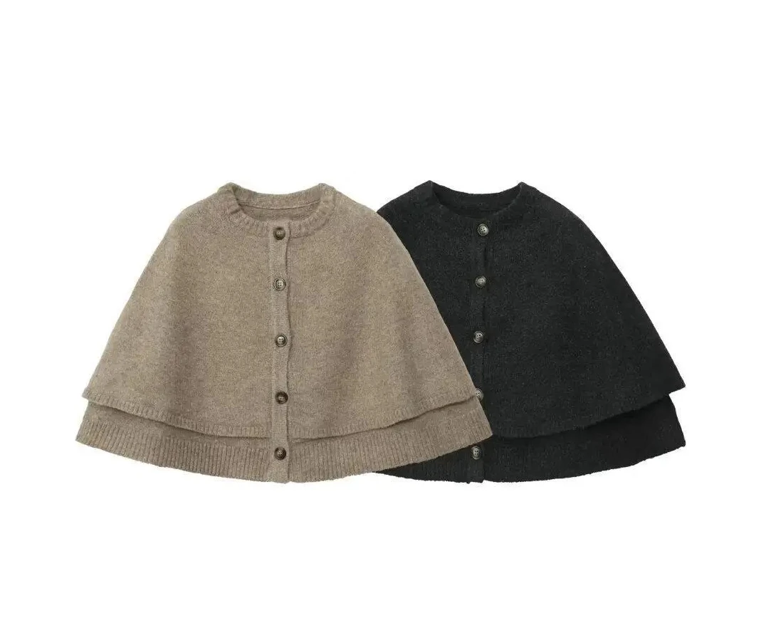 

Women's round Neck Knitted Sweater Coat Single Polyester Fabric Street Fashion Loose Fit Short Length