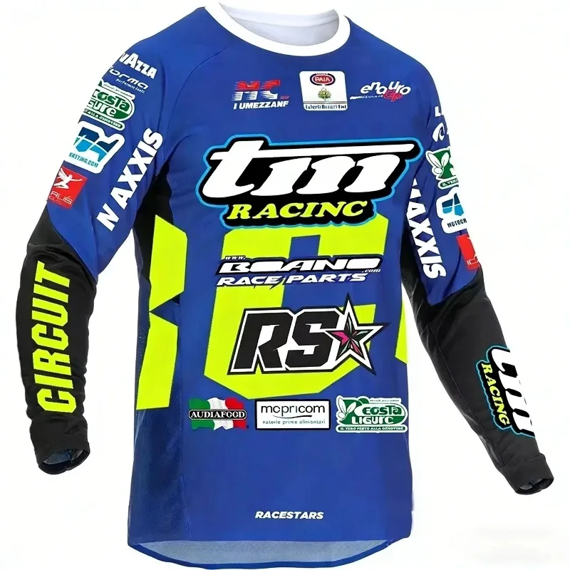 Unisex TM Racing Inspired Motocross Long Sleeve Jersey 3D Print Graphic Breathable Quick Dry Offroad Riding Top Adults Kids