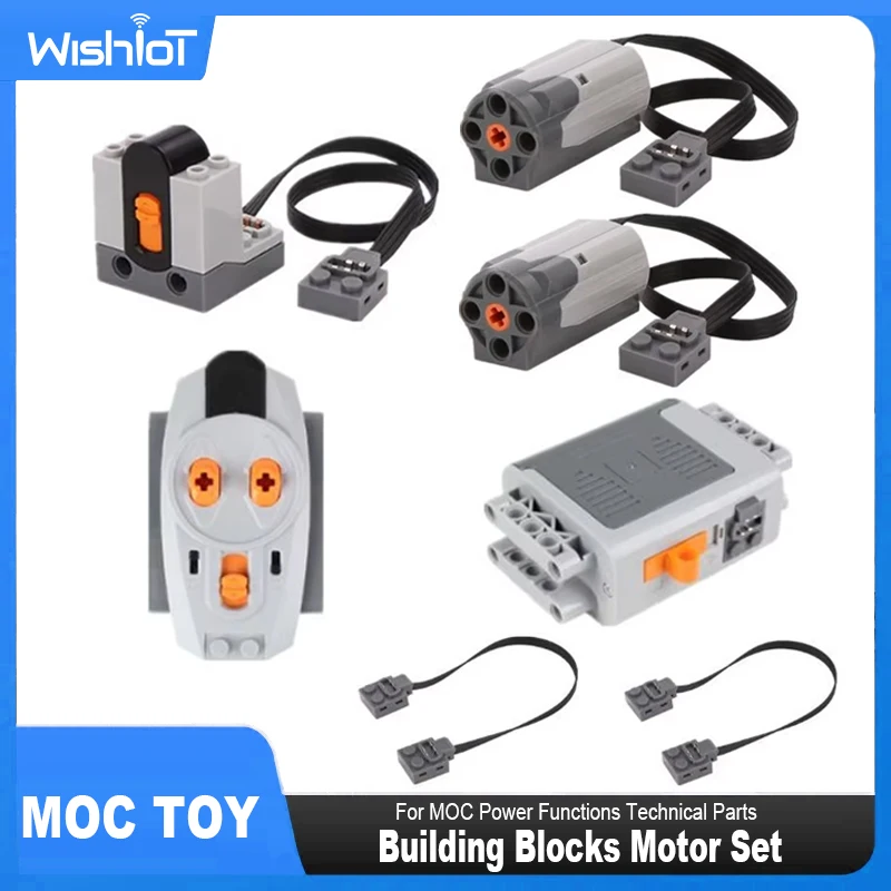 

7pcs Power Functions Set Building Blocks MOC 8883 M Motor Extension Wire 8886 AA Battery Box 8881 IR Remote Control Receiver