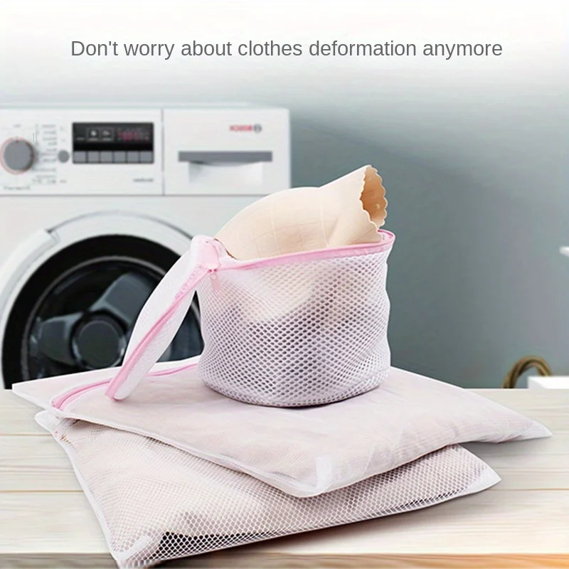 4pcs Mesh Laundry Bags Set with Zippers - Durable Wash Guards for Delicates, Underwear & Clothes - Perfect for Washing Machines