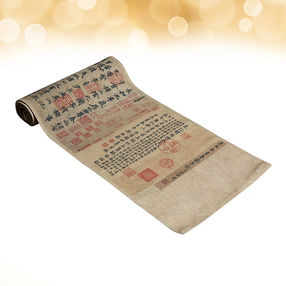 

1Pcs Creative Table Cloth Chinese Cotton Fabric Thickened Retro Table Runner for Home Dining Room