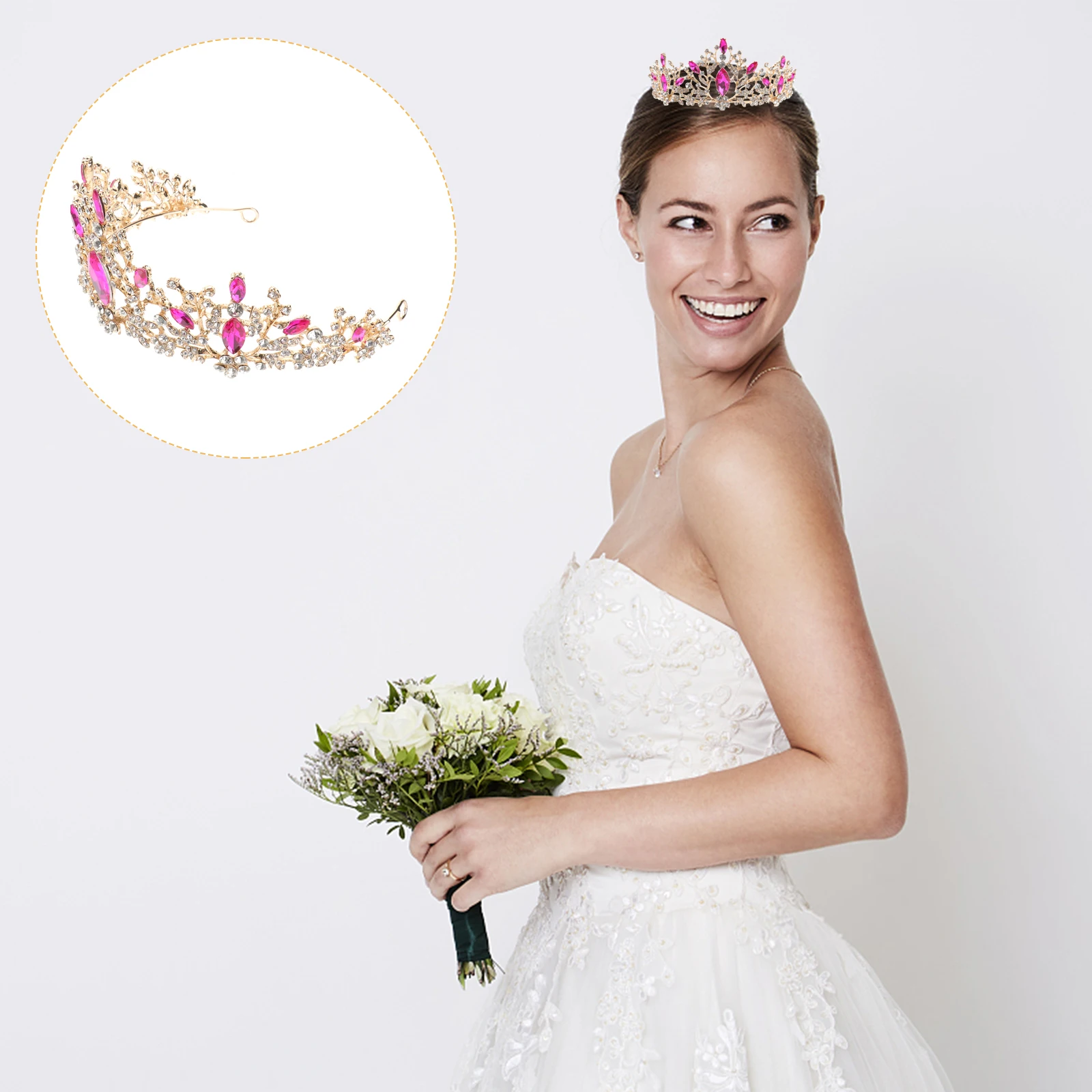 

Big Crown Headband Retro Tiara Wedding Hair Women Bridal Bride Jewelry Durable Lightweight Party Engagement HairTool