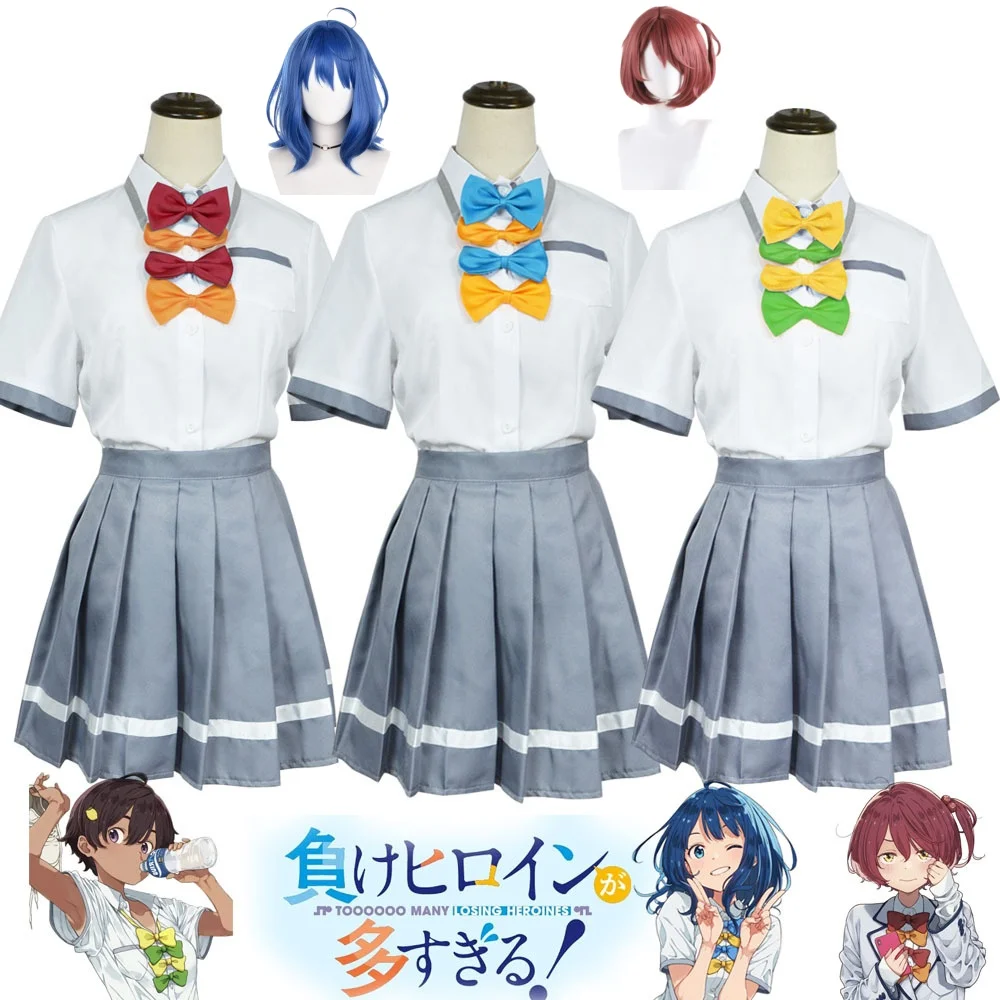 Anime Too Many Losing Heroines Cosplay Anna Yanami Costume Wig Chika Komari JK Skirt Lemon Yakishio Halloween Carnival Party