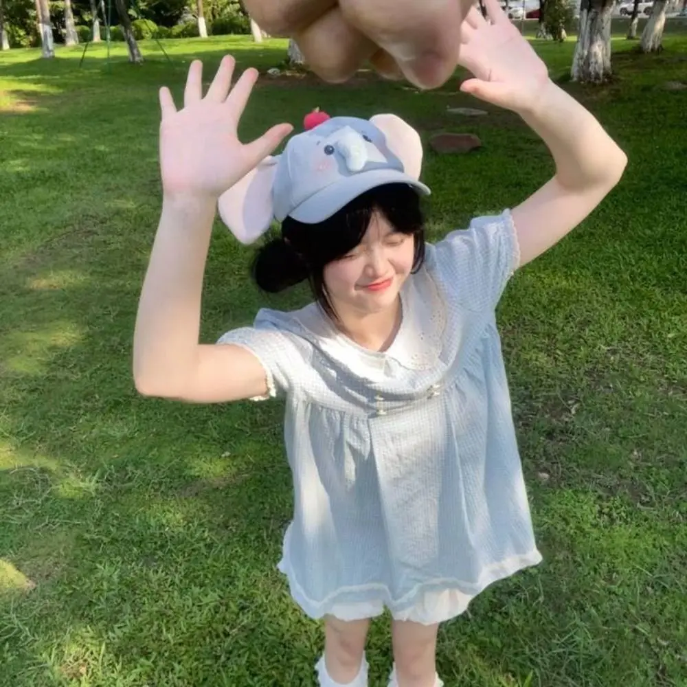 

Korean Cute Elephant Baseball Cap Y2k Animals Peaked Cap Versatile Casual Sun Hat Female