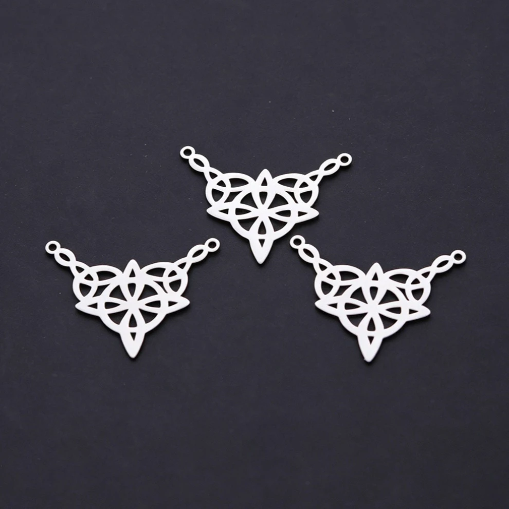 3Pcs/lot Mystical Triangular Celtic Knot Punk Necklaces Jewelry Making Stainless Steel Charms Pendant Keychain diy Handmade