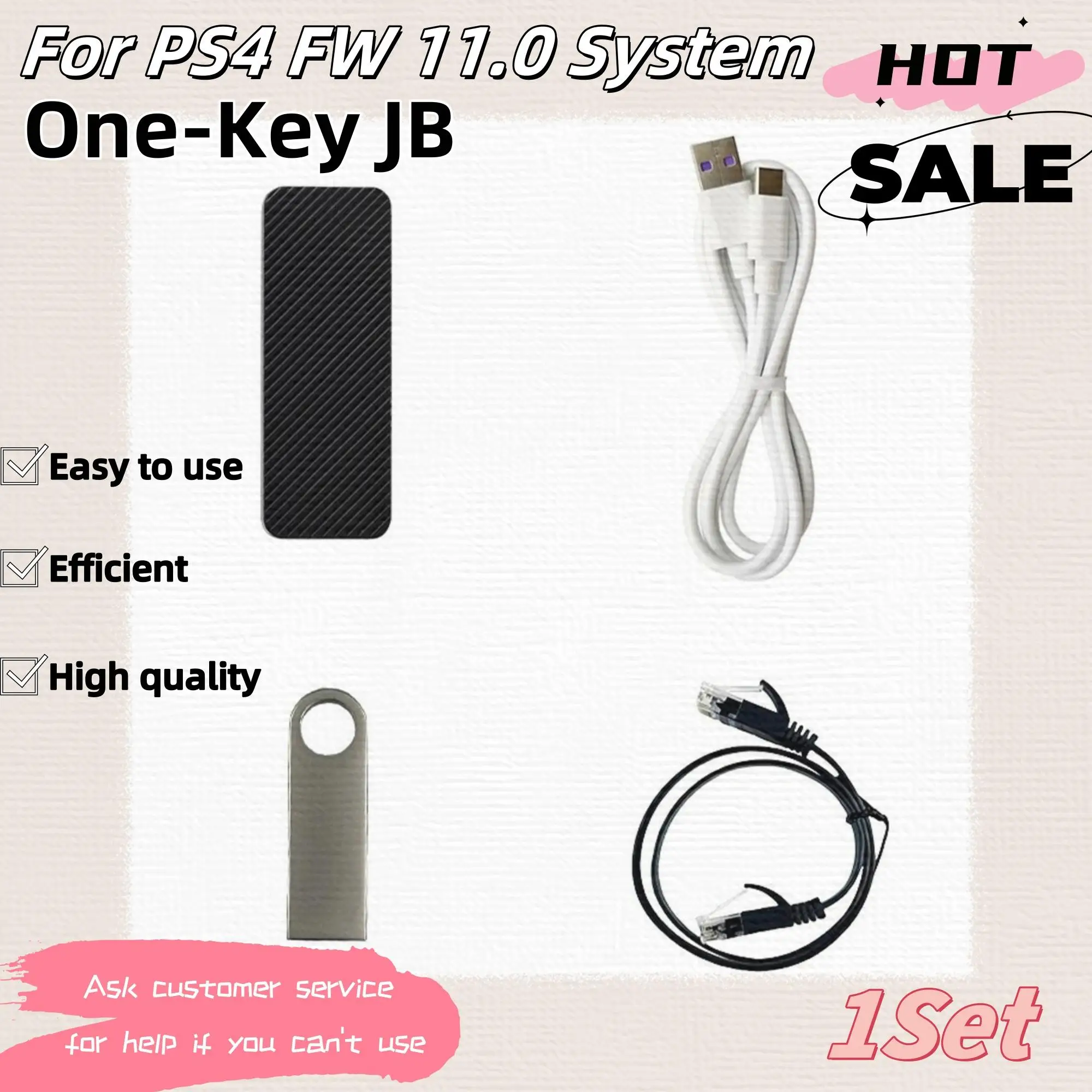 

1set For PS4 FW 11.0 System Quick Brush Machine Gaming Accessories USB Receiver Adapter One-Key JB Tool With Type-C Cable ﻿