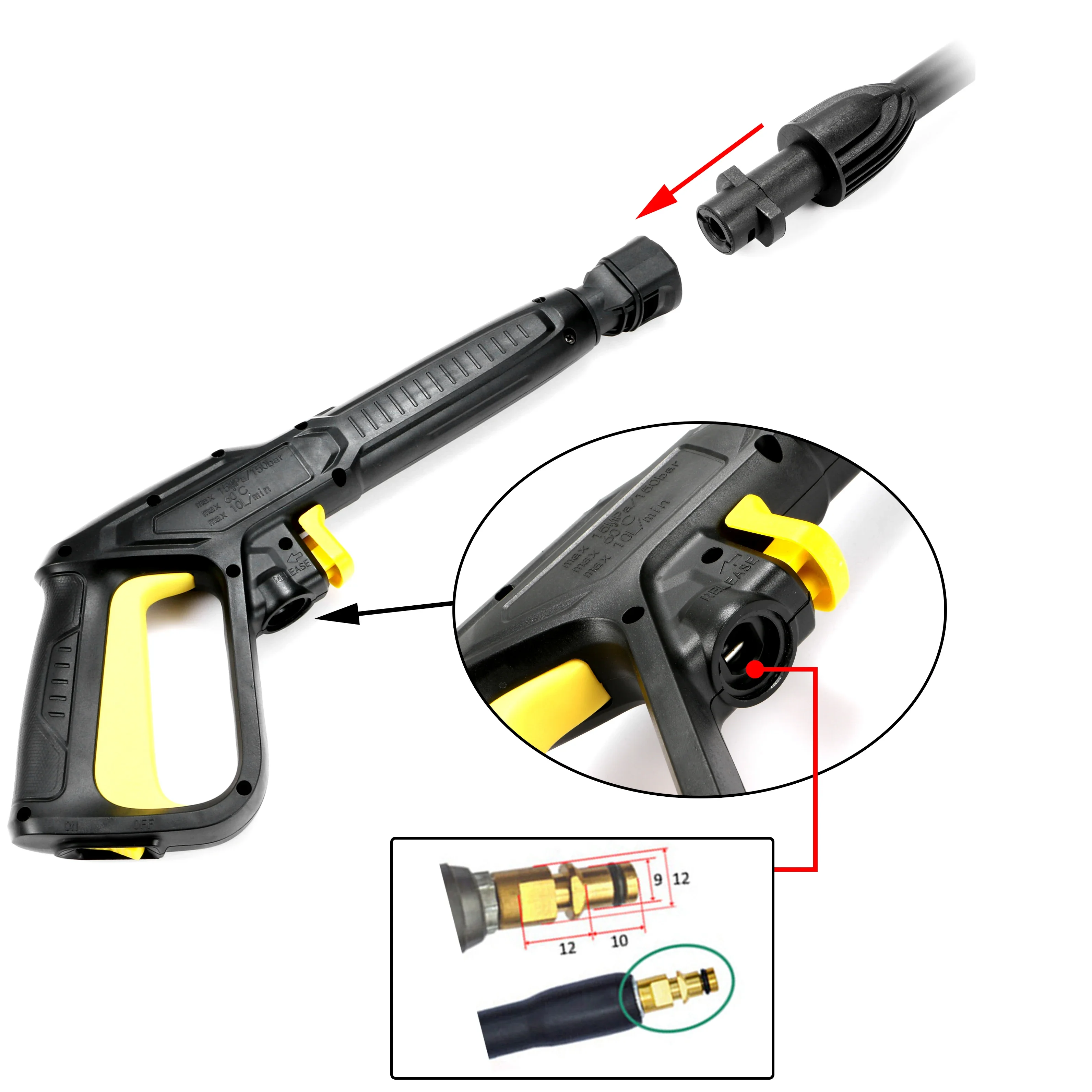 Auto Waschmaschine Spritzpistole Hochdruck Für Karcher K2--K7 Ersatz Lanze Düse Schnee Schaum Lanze Rotierenden Turbo lanze Düse Spitze