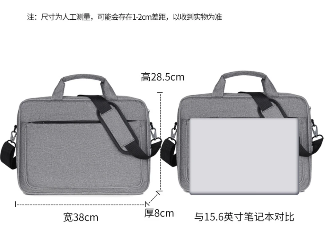 Men's Large Capacity Business Briefcase Thickened Anti Splashing Computer Shoulder Bag 15.6-inch Seismic Laptop Bag