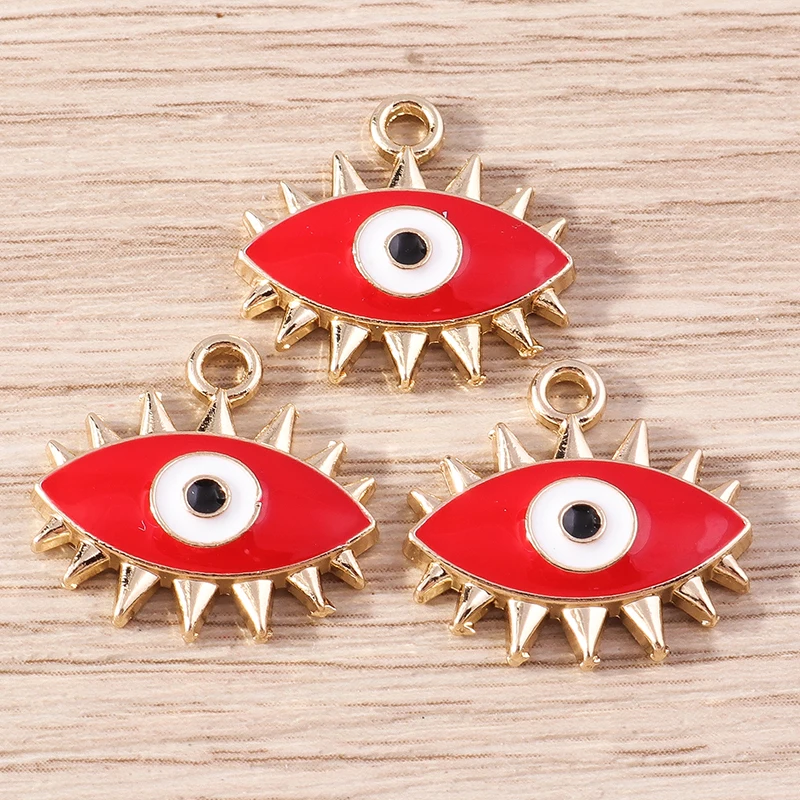Tusember 20 Stück/Set 18*17mm Böhmische Türkische Böser Blick Anhänger für Schmuckherstellung Ohrringe Halskette Armband DIY – Detail 5