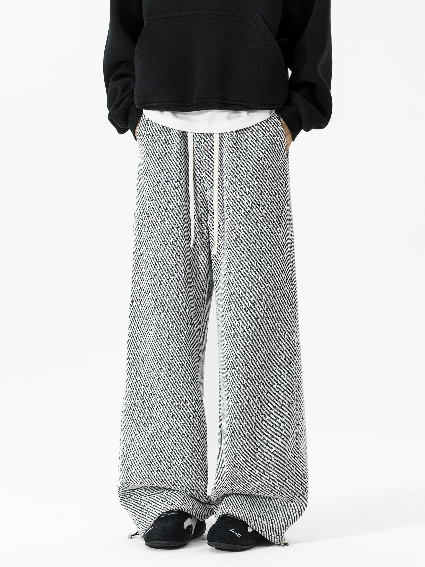 

Мужские повседневные брюки прямого кроя, весна 2026, модные, брендовые, с высокой талией, широкие, свободного кроя, больших размеров, с узором «зебра»