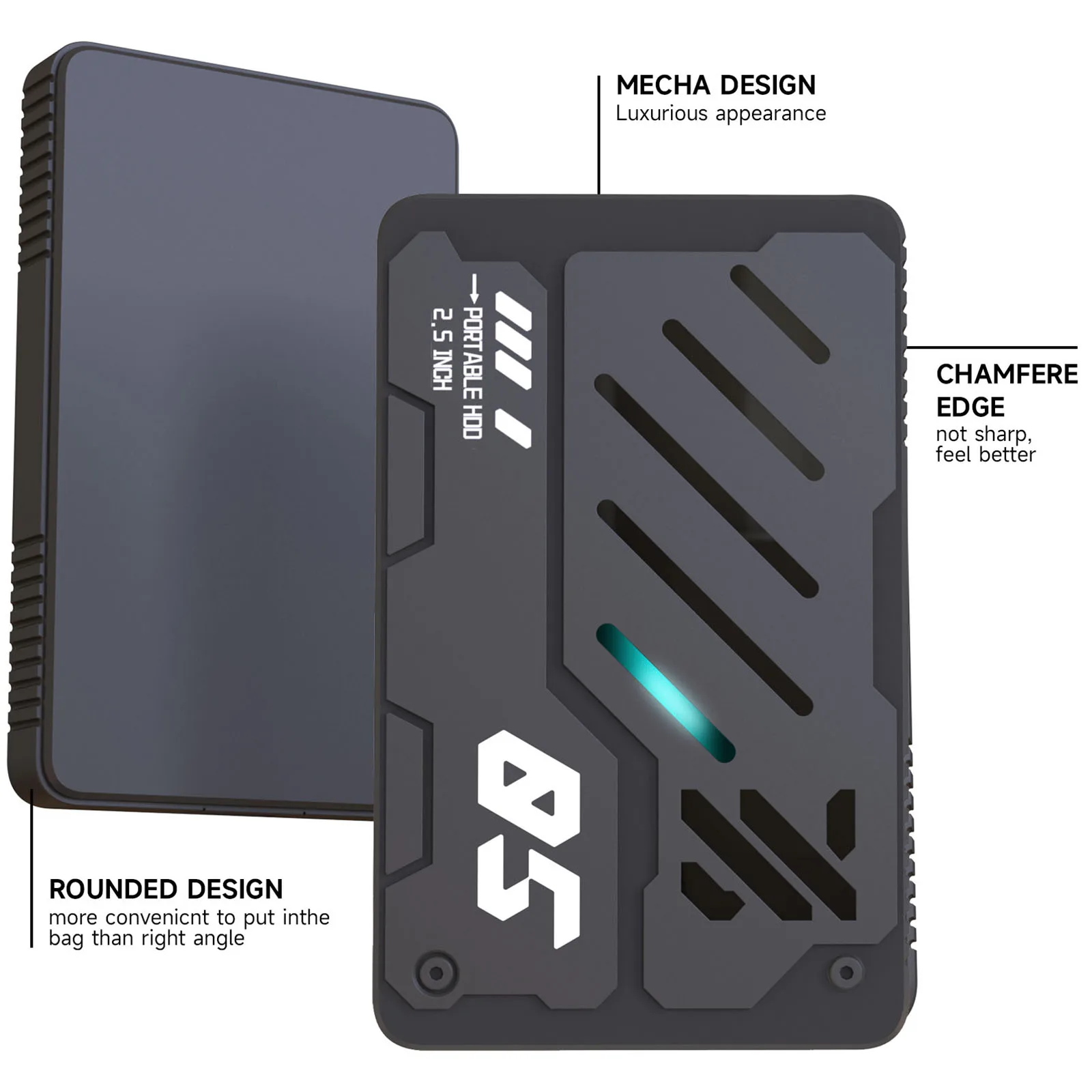 

2.5inch Portable External Hard Drive USB 3.0/Type-C HDD External Expansion Storage 160G/250G/320G/500G/750G/1TB RGB Storage Disk