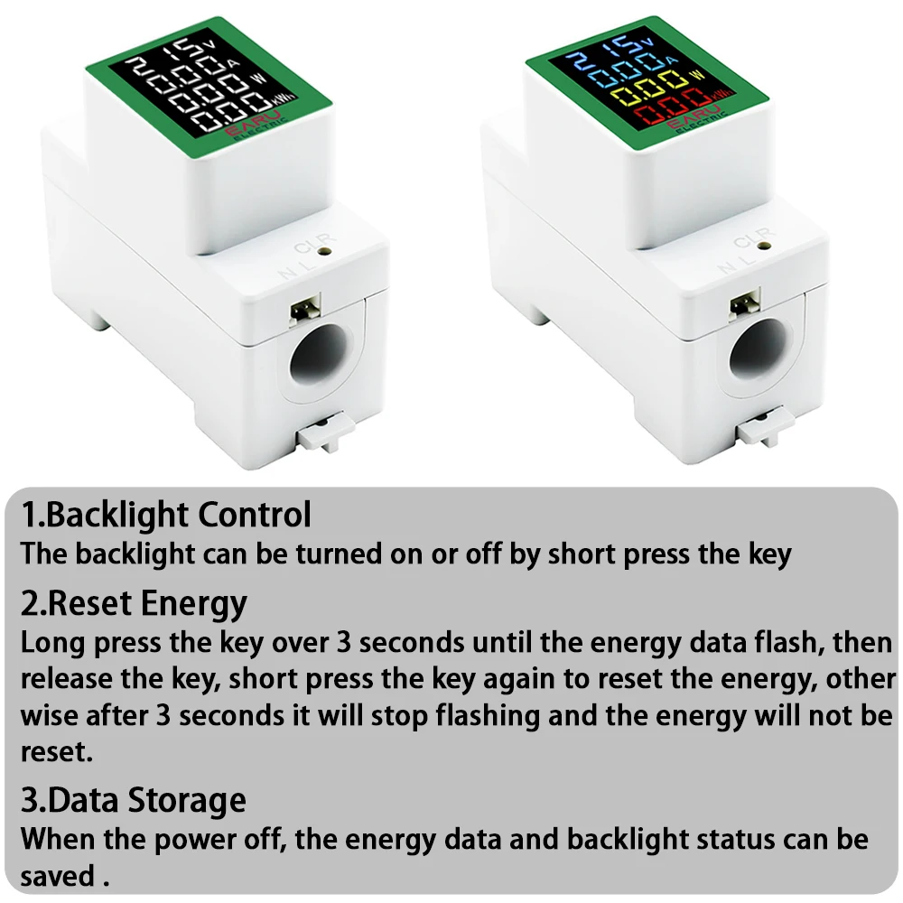 4IN1 Cyfrowy AC 110V 220V 100A Napięcie Prąd kWh Monitor energii elektrycznej Miernik VOLT AMP Woltomierz Aammeter Watomierz Szyna Din