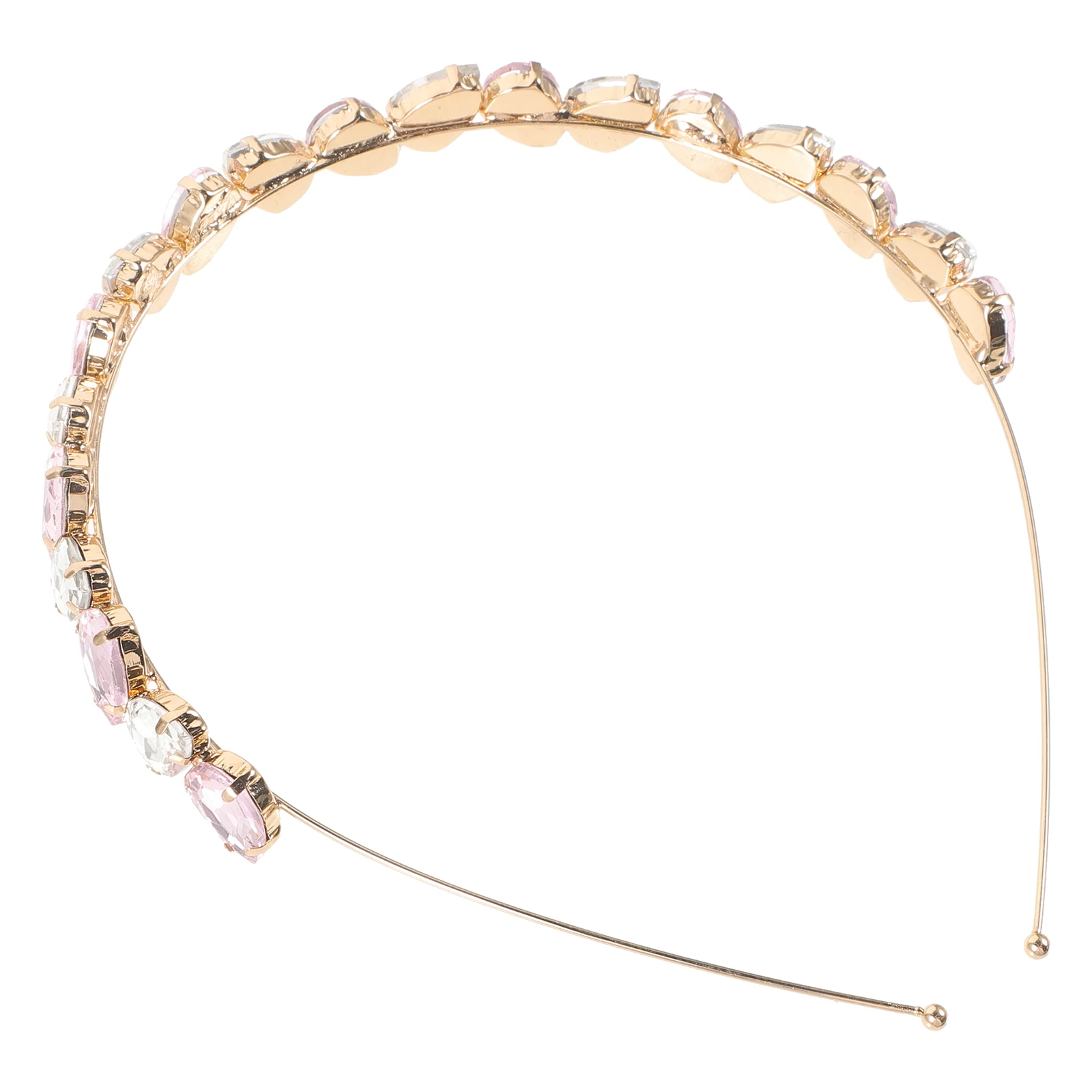 

1Pcs Glass Rhinestone Hair Headband Pink Elegant Durable Chic Stylish Hair Decoration Party Wedding