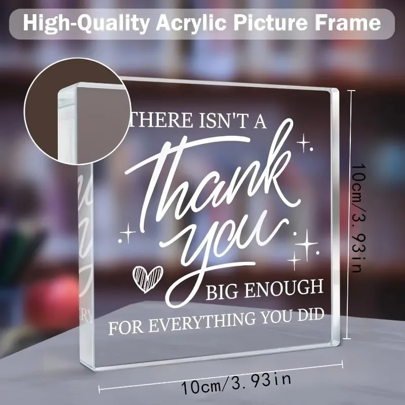 Appreciation Acrylic Plaque - Premium Thank You Gift for Teachers, Bosses, Colleagues, Leaders & Friends - Gratitude Desk Decor