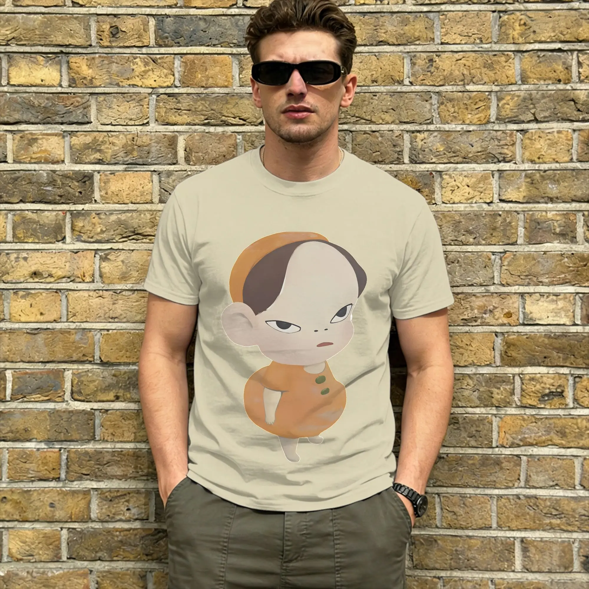 Men Yoshitomos Nara T Shirts  Pure Cotton Clothes Cool Short Sleeve Round Neck Tee Shirt Gift Idea T-Shirt