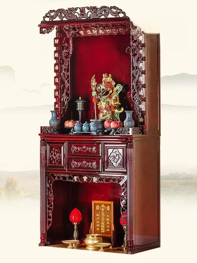 

Solid Wood Buddha Niche Altar Cabinet Household God of Wealth Cabinet Guan Gong Buddha Worship Cabinet
