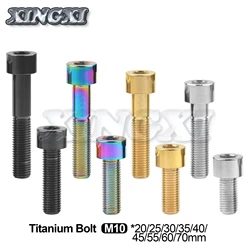 XingXi Titanium Bolt M10 X 20 25 30 35 40 45 50 55 60mm Allen Key Screw for Bicycle Motorcycle Modification