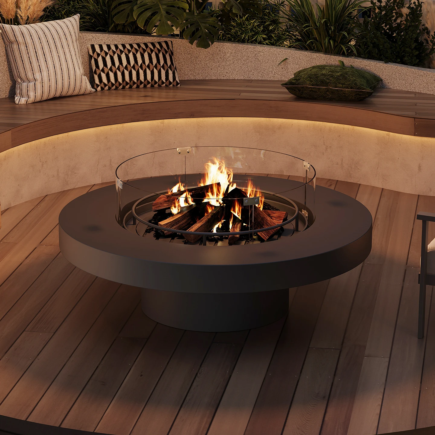 Efficient Combustion Smokeless Villa Garden Firepit Outdoor Patio Heater Wood/Gas/Alcohol Furnace Core 1000mm Fire Pit Fireplace