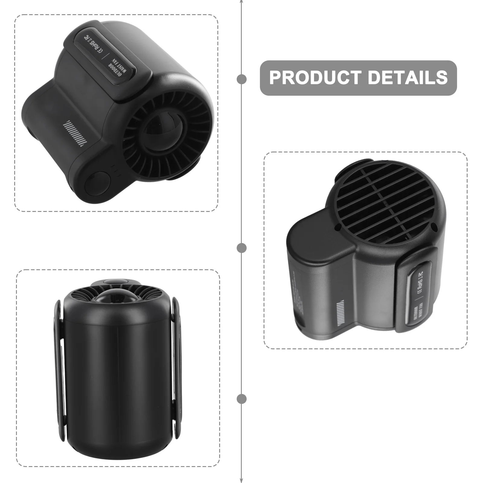 

1 шт., крутой зажим для вентилятора под рубашкой, безлопастной электрический вентилятор на талии, зажим для вентилятора на талии, портативный вентилятор, перезаряжаемый через USB, уличный