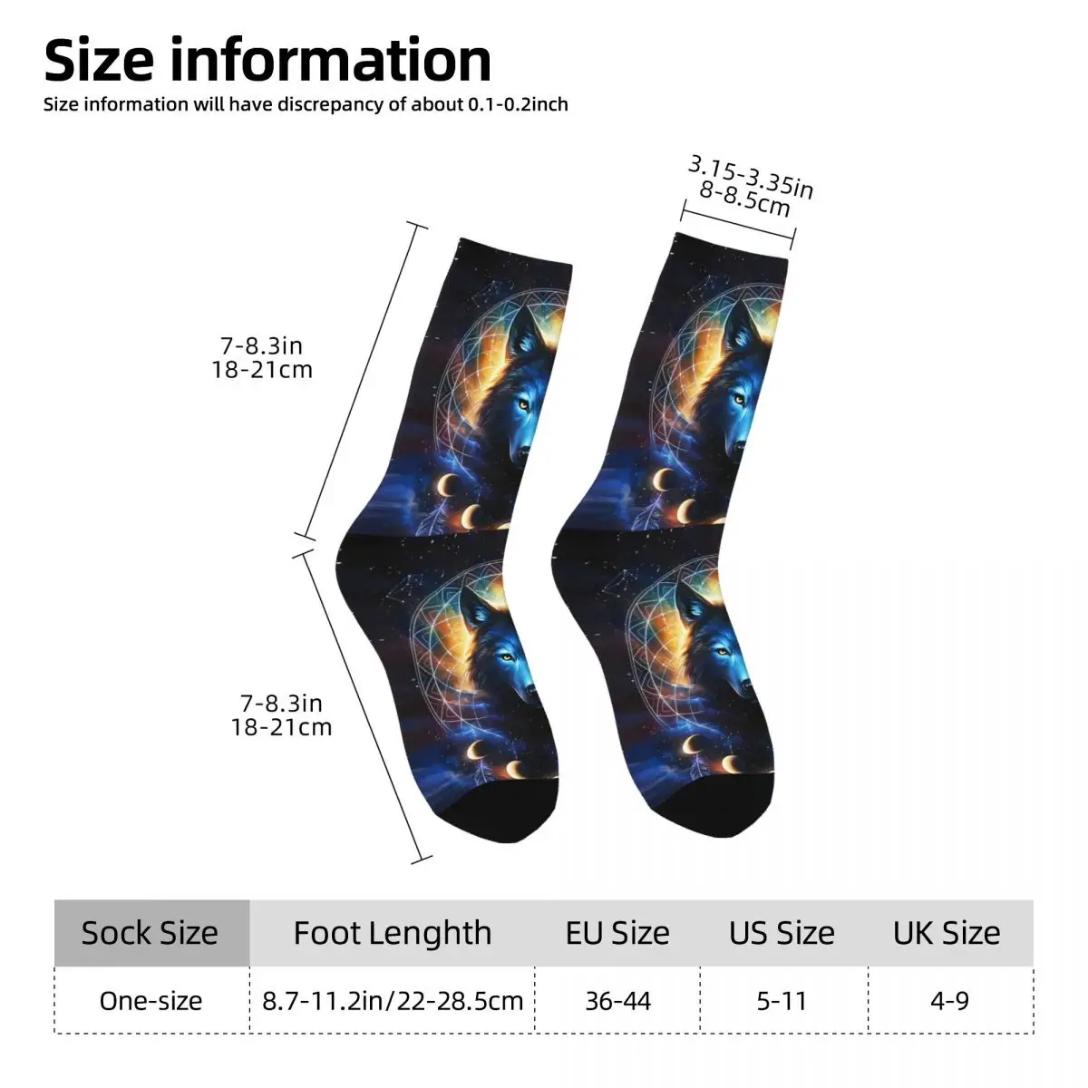 Wild Wolf Sock Printed Man Polyester