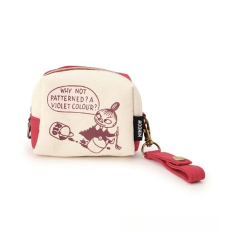 

Cartoon Anime Moomins Series Canvas Zipper Bag Kawaii Character Pattern Printing Lightweight Small Item Storage Bag Gift