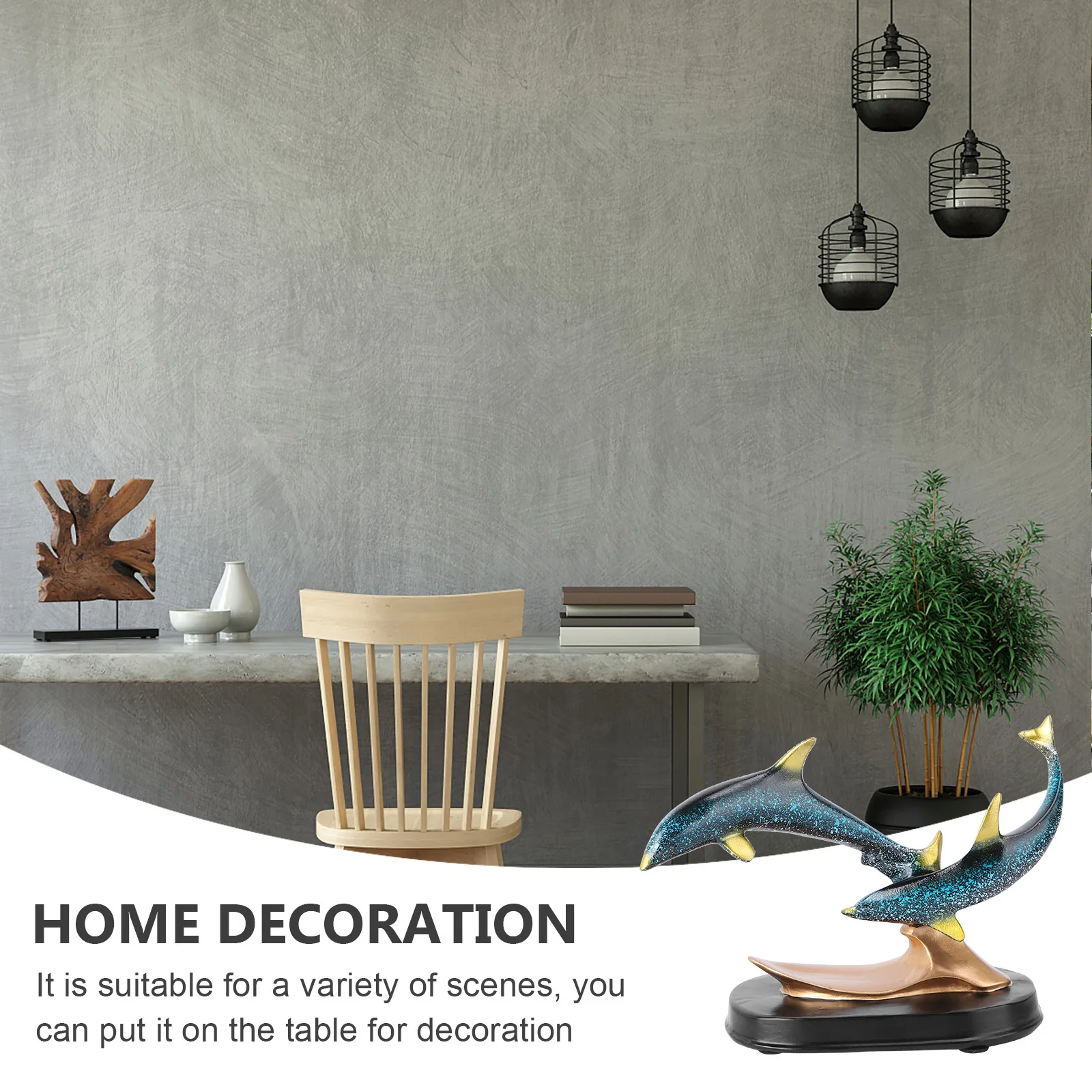 

Ornament Dolphin Home Adornment Indoor Resin Decor Desktop for Ornaments Tabletop Lovely