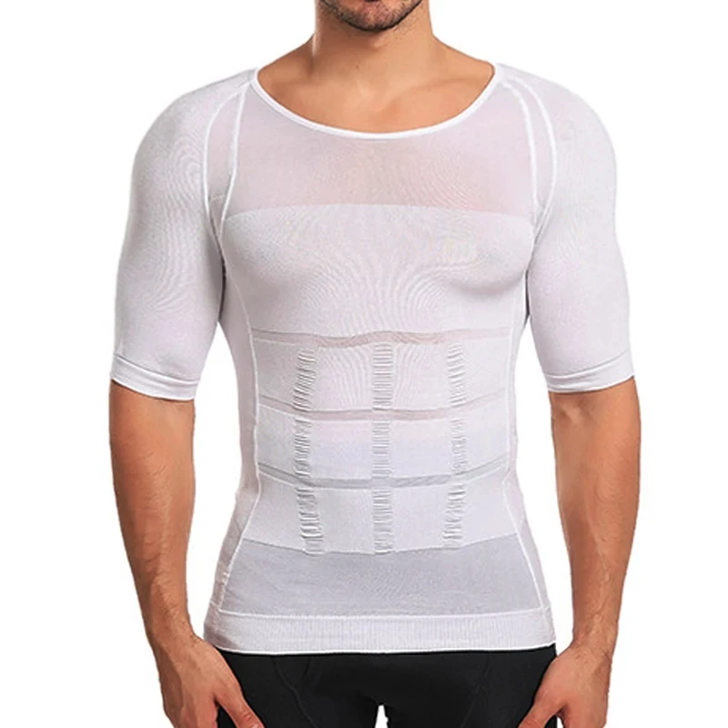 Men's Slimming Shaper Posture Vest Men's Compression T-Shirt Body Building Fat Burn Chest Tummy Shirt Slim Dry Quick Under Shirt
