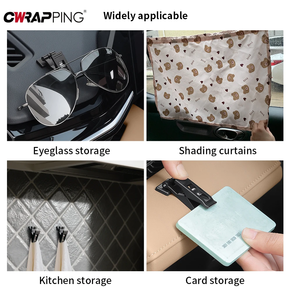 سيارة تخزين كليب المغناطيسي متعدد الوظائف الداخلية لوحة القيادة كابل شحن المنظم حامل البطاقة منشفة نظارات كليب الملحقات #4