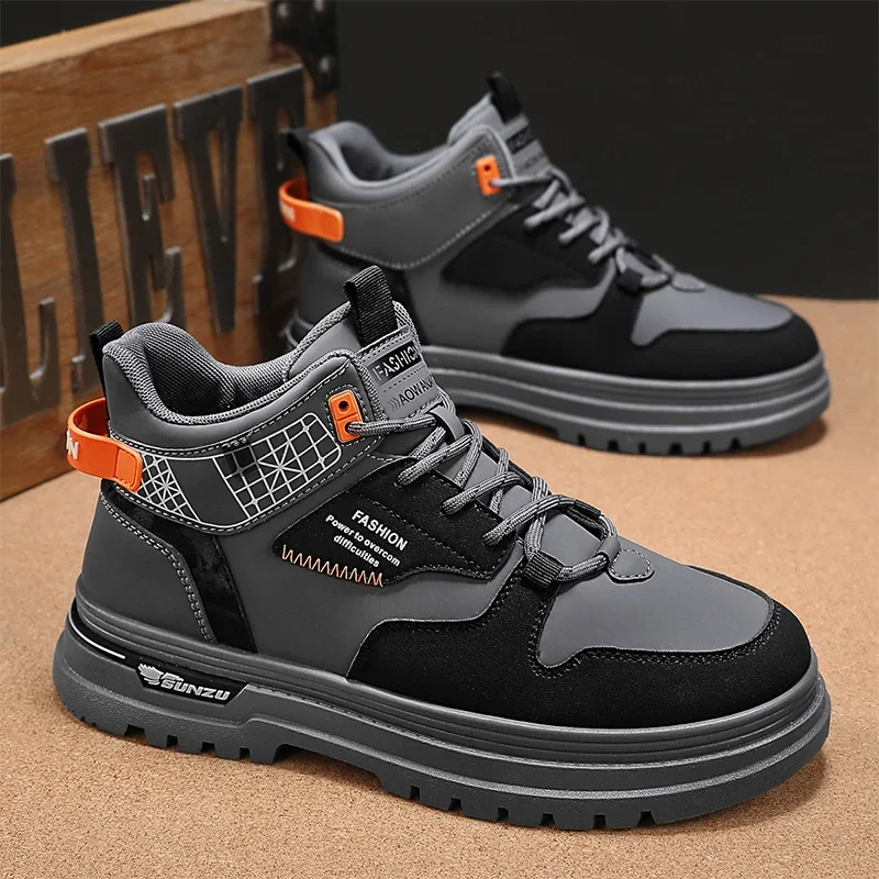 

Мужская вулканизированная обувь, размер 39–44, мужская трендовая повседневная обувь, кожаная обувь, белые кроссовки, мужские кроссовки для отдыха, нескользящая обувь