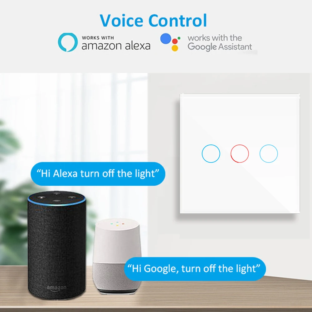 Interruptor inteligente de vidrio templado, Control de escaneo inteligente, código QR para conectar luz táctil, No importa la aplicación, Alexa, Google