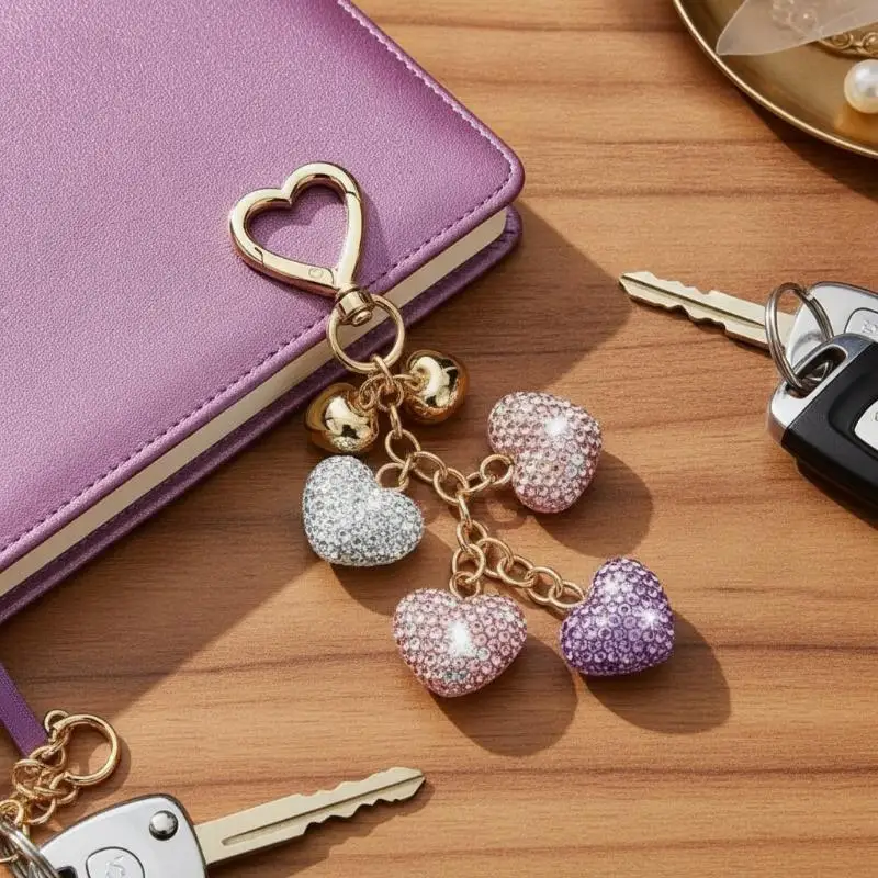 Kristall-Bling-Taschenanhänger, ästhetisches Handtaschen-Accessoire, Autoschlüsselanhänger, süßes Geschenk für Frauen und Mädchen, Taschen-Ersatzteile – Detail 1