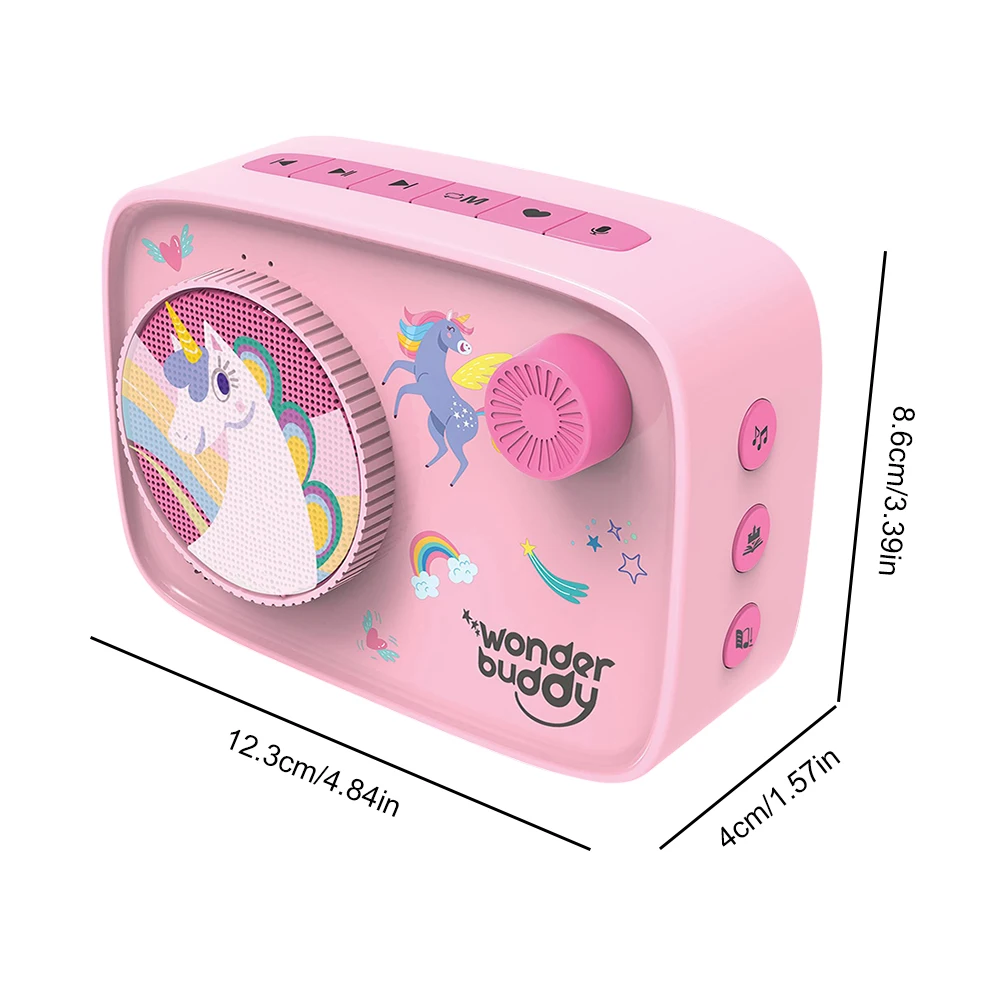 Kids Screen-Free Audio Player with Storybook DIY Art Kit Voice Recorder BT Storyteller Storytelling Machine for Early Learning