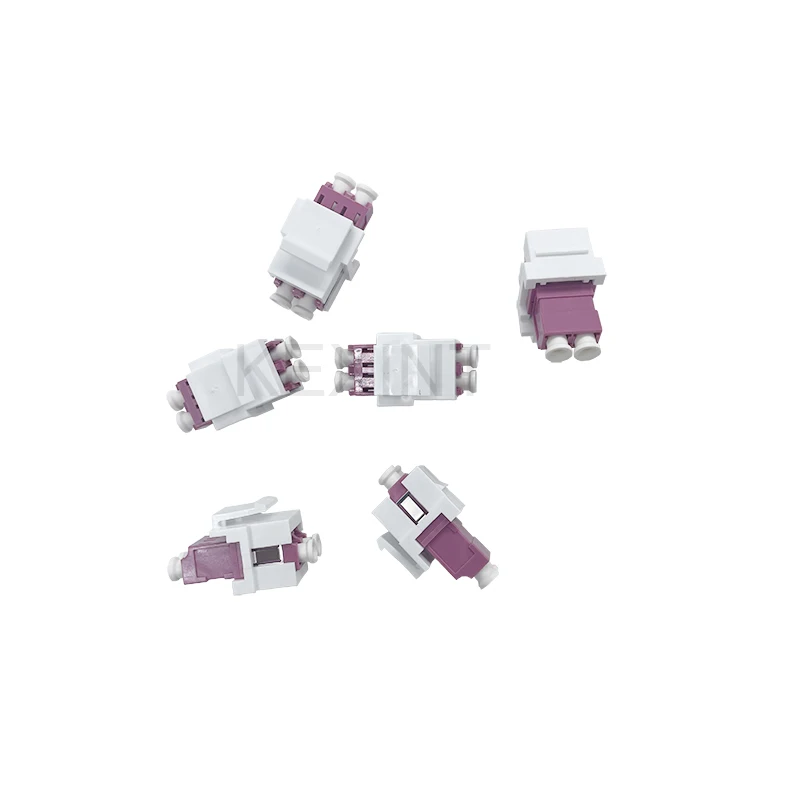 

KEXINT Fiber Optical Adapter LC Duplex Multimode OM4 Fiber Optic Keystone jacket Coupler Adapter