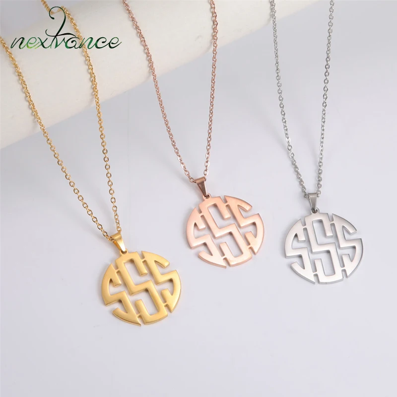 

Nextvance Custom Letters Necklace Personalized Up To 3 Letters For Women Men Pendant Stainless Steel Choker Jewelry Gifts