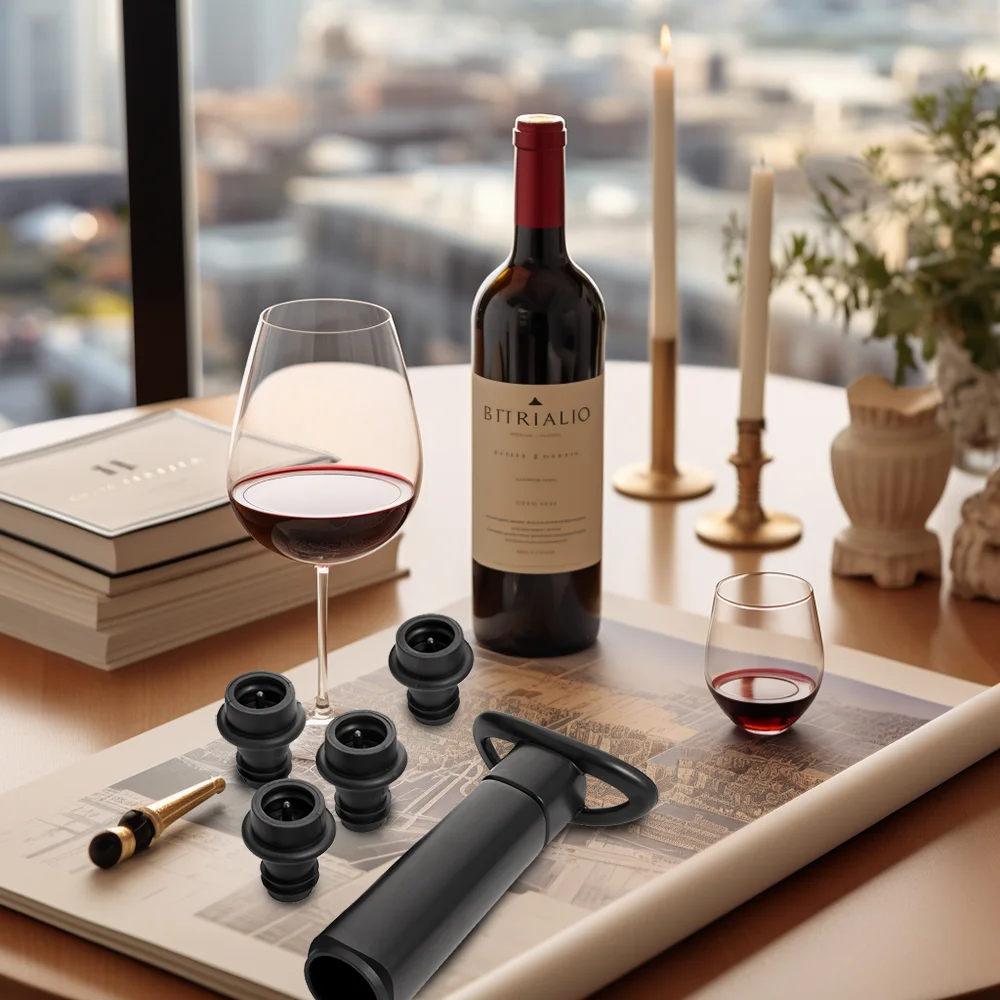 WOTOR Wine Stoppers ABS Plastics Manual Vacuum Pump Wine Saver Reusable Wine Bottle Stopper Sealer Keep Wine Fresh Bar Tools